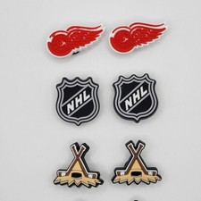 NHL Detroit Red Wings Hockey Team For Crocs Shoe Charms Jibbitz - 6 Pieces