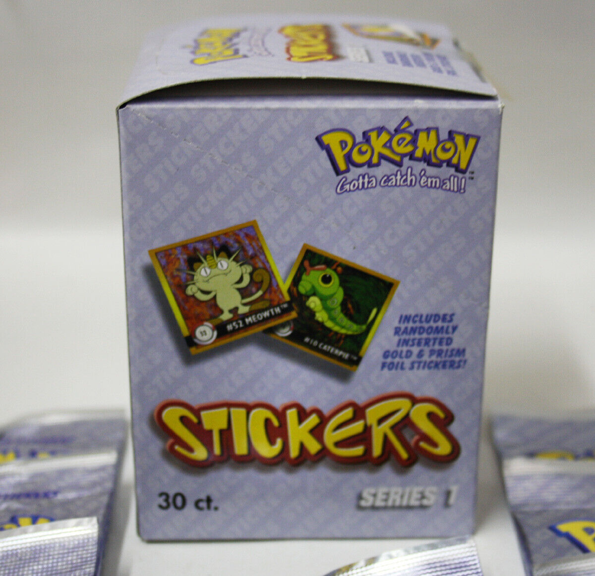 VINTAGE 1999 POKEMON STICKERS FULL BOOSTER BOX 30X SEALED VINTAGE 1999 POKEMON STICKERS FULL BOOSTER BOX 30X SEALED