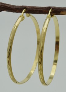 10k-Solid-Yellow-Gold-Large-hoop-Diamond-Cut-Earrings-1-1-2-039-039-35mmx2MM-1-9gr