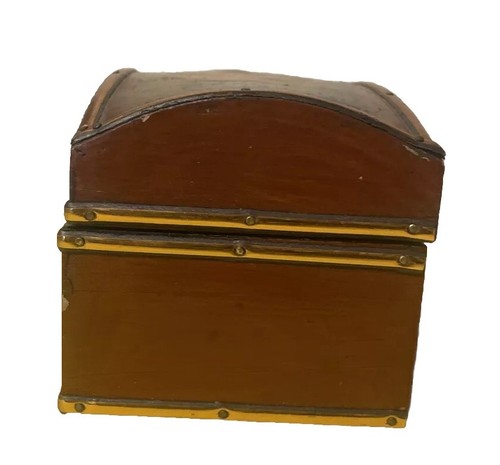 Vintage handbemalte Trauben & Pfirsiche aufklappbare Holz Andenken Box - Bild 6 von 15
