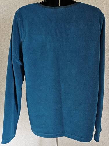 Basic Editions Womens Shirt Top Blouse Size S Small Bluish Green Fleece - Picture 24 of 24