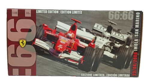 1:18 Hot Wheels Ferrari 248F1 Michael Schumacher 66:66 Imola All Time Poles 2006 - Bild 2 von 9