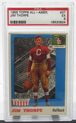 Topps 1955 All American PSA 5 Jim Thorpe 37 EX
