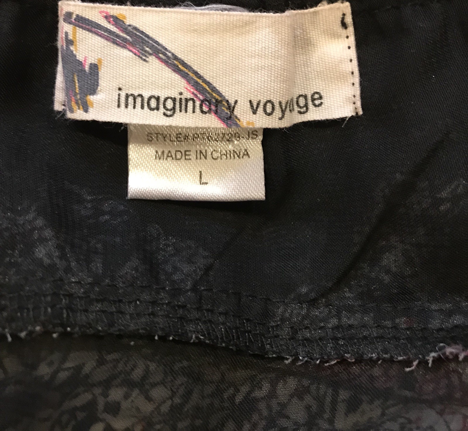 Imaginary Voyage Sexy Satin  Slip Dress Spaghetti Strap Black Floral Boho Sz L