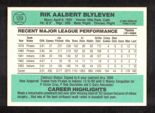 1984 Donruss Baseball #1-255 YOUR CHOICE $1.09 Flat Ship UPDATED 8/4/24 - Picture 243 of 496