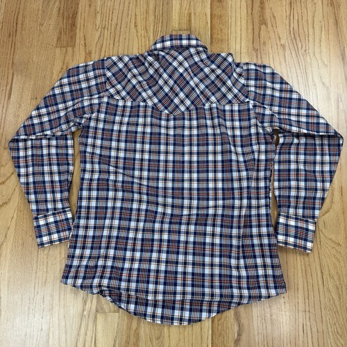 Camicia Van Heusen western a quadri con bottoni a pressione perla manica lunga uomo taglia media - Foto 9 di 12