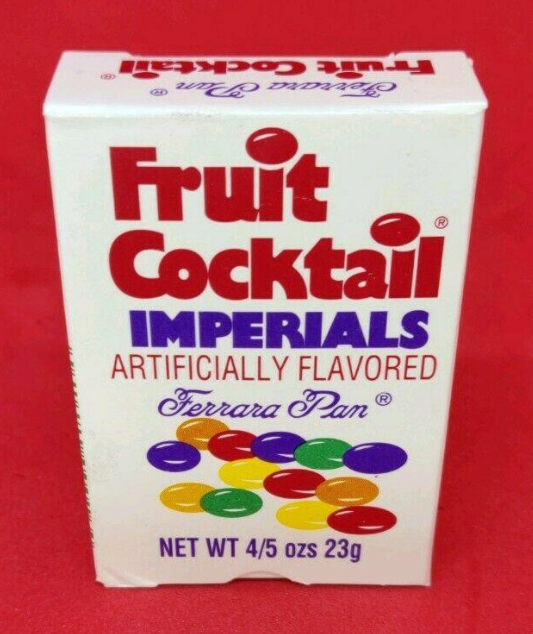 VINTAGE FRUIT COCKTAIL IMPERIALS BOX FERRARA PAN CANDY 1980S