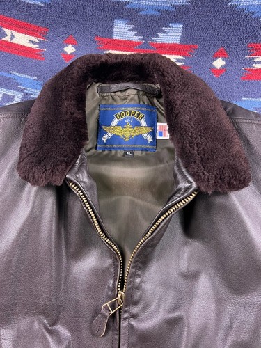 Vtg USN Navy Military Jacket Flyer's Intermediate Type G-1 Cooper XL Made in USA - Picture 9 of 16