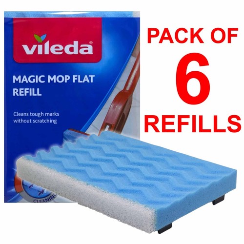 6x VILEDA Magic Flat Mop Schwamm Nachfüllkopf 3D Bodenreinigung Pad Ersatz