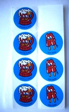 Partial Sheet of scratch and sniff  stickers Root Beer Rootbeer glossy