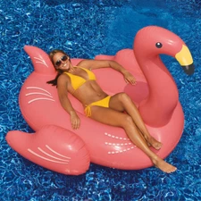 Swimline Giant Flamingo Bird Animal Ride on Swimming Pool Inflatable Float