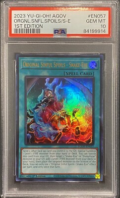 2023 PSA 10 YUGIOH AGOV 1ST ED ULTRA RARE ORIGINAL SINFUL