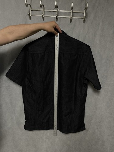 NWT Stacy Adams Shirt Men Size XL Black Metallic Chambray Denim Button Up Casual - Picture 5 of 10