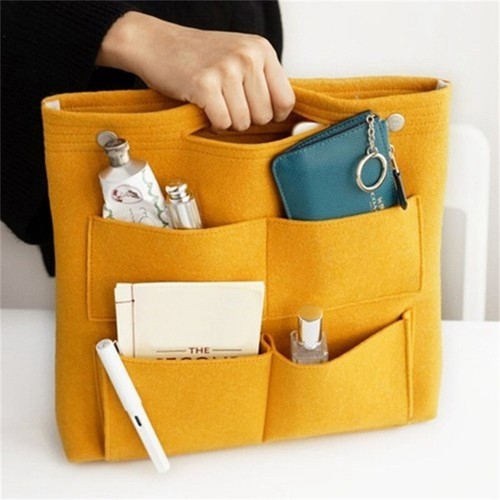 Make up Bag For Tote Handbag Felt Insert Multi-function Multi Pocket Cosmetic - Picture 12 of 20
