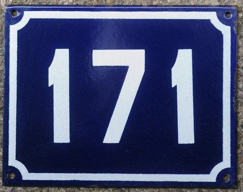 Large blue vintage French house numbers enamel on steel 100 to 199 new old stock - Picture 71 of 99