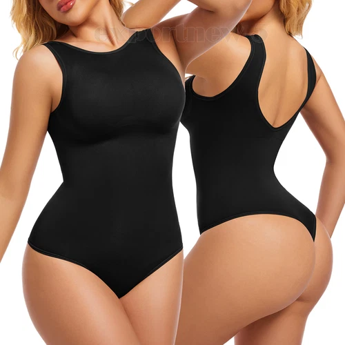 Women Crew Neck Full Body Shaper Slimming Firm Control Tummy Bodysuit Shapewear - Picture 17 of 33