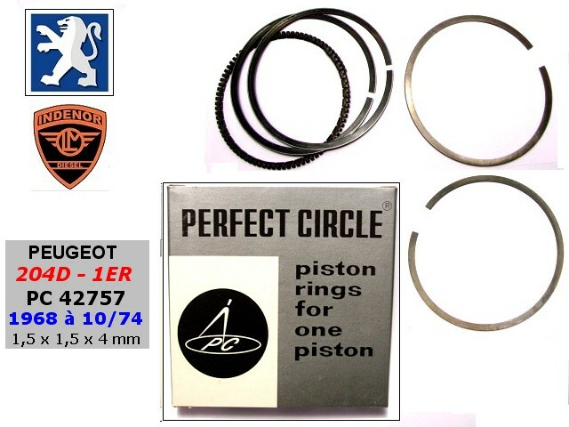 Segments moteur INDENOR XLD Peugeot 204D 1255cc 2 ème montage segmentation piston diesel