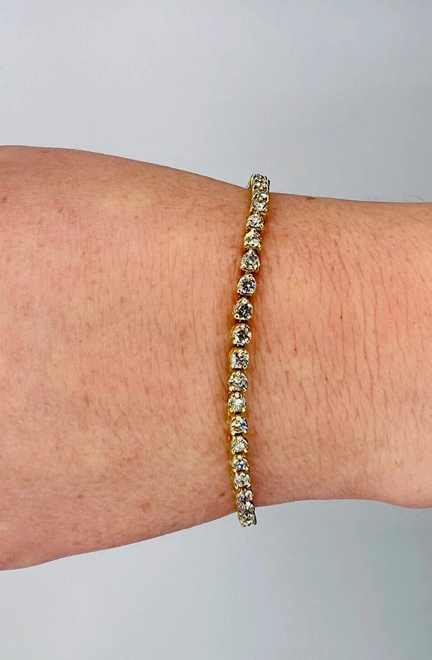Brazalete tenis diamantes naturales para dama oro 18k 3 quilates de diamantes longitud 6,75 Foto 2 de 4