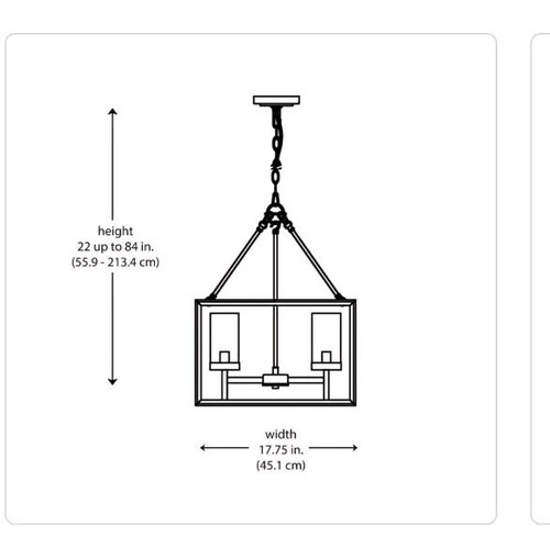 Hampton Bay Lainey 4-Light Bronze Chandelier Light Fixture w7 Clear Glass Shades - Picture 8 of 10