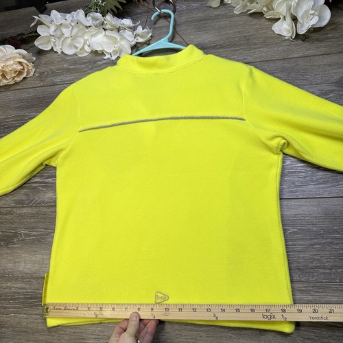Women’s Sweatshirt Size Large Neon Yellow 1/4 Zip Visible Running Fleece Etonic - Picture 16 of 20