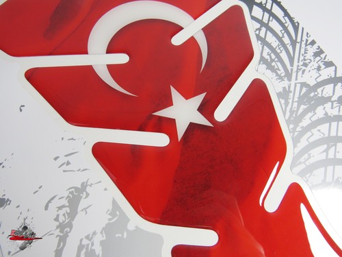 Almohadilla de depósito 3D motocicleta gel pegatina bandera de Turquía protección de pintura protección contra arañazos: forma 8 - Imagen 2 de 6