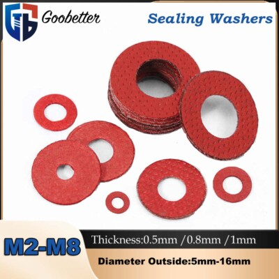 #ad #ad Red Fibre Flat Sealing Washer Insulating Washer Gasket M2 M2.5 M3 M4 M5 M6 M8 $34.20