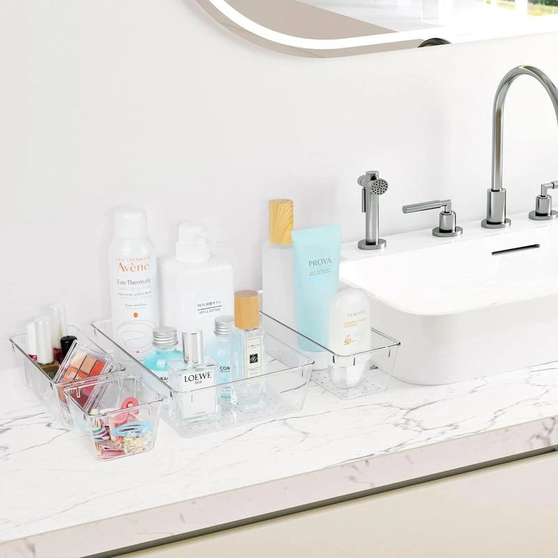 25-Pack Clear Drawer Organizers – 4 Sizes Multipurpose Bins with Non-Slip Pads - Image 2 of 4