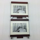Set 2 Picture Frame Brown Wood Free standing 6" X 4" Photo