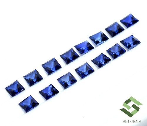 4x4 mm Natural Blue Sapphire Square Princess Cut Lot 20 Pcs Loose Gems - Picture 3 of 7