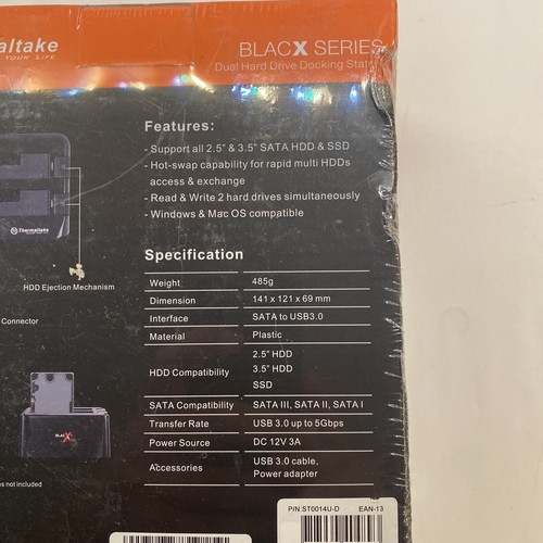 Thermaltake BlacX Duet Dual Device Hard Drive Docking Station, ST0014U-D - Picture 4 of 5