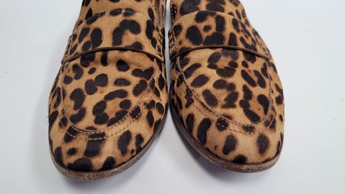 MADEWELL Women’s 9.5 ALEX PENNY LOAFER IN LEOPARD CALF HAIR SLIP ON SHOES EUC - Picture 9 of 9