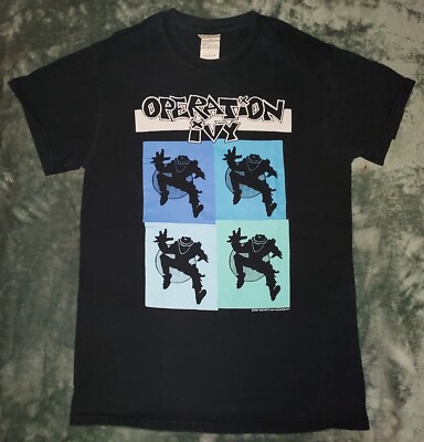 VTG 2007 OPERATION IVY T SHIRT SMALL Y2K PUNK ROCK BAND BLACK SKA LOOKOUT  RECORD