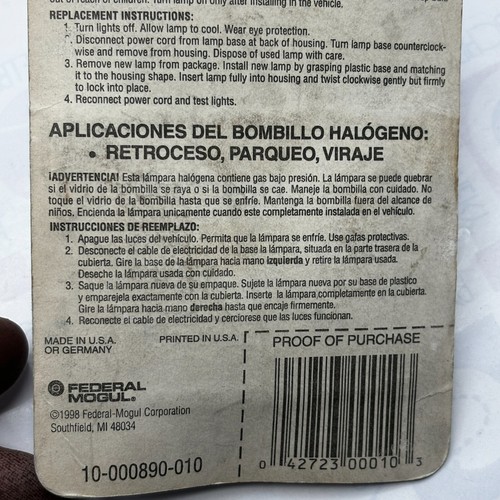 WAGNER Back-Up, Parking,Turn Signal Halogen Light Bulb, 890, BP890 ⭐ - Picture 6 of 7