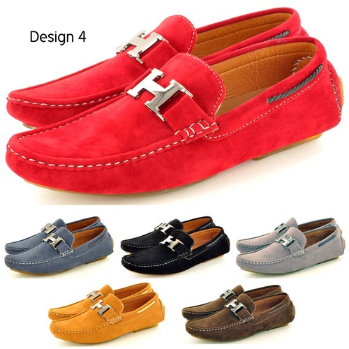 Nuevos mocasines informales de gamuza sintética para hombre con zapatos sin cordones disponibles. Tallas del Reino Unido 6-11 - Imagen 5 de 11