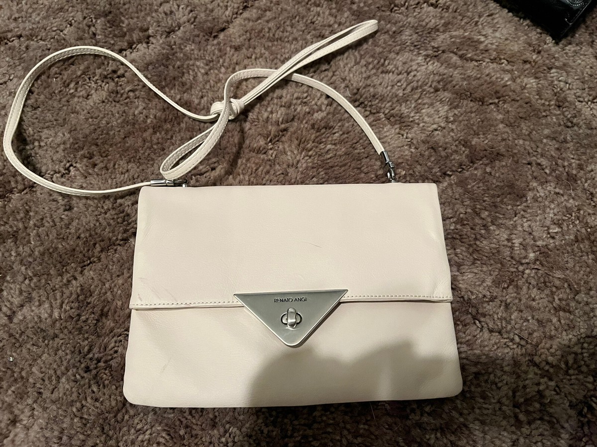 RENATO ANGI レザー　ショルダーバッグ　キャロルクリスチャンポエル Renato Angi Italian Leather White Leather clutch/crossbody