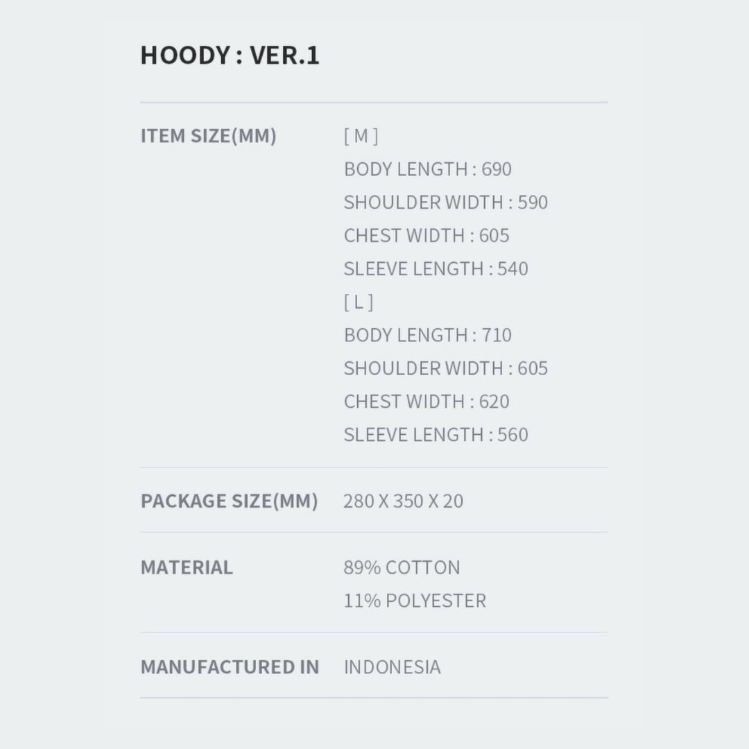 防弾少年団(BTS) - BTS MOS TOUR HOODY:VER.1 OFFICIAL BTS Map of the Soul Tour Concert Merch Hoody Ver 1