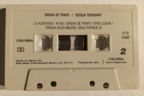CECILIA TOUSSAINT - SIRENA DE TRAPO - 1993 MEXICAN TAPE ALBUM, LATIN ROCK - Picture 4 of 4