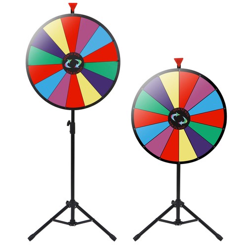 14 Slots Wheel Color Prize Spinner with Adjustable Stand 24" Spinning Game - Picture 7 of 10