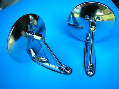 Vintage Style Round Chrome Mirrors  Hot Rods, Classic Muscle Car Restorod NEW