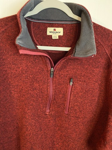 Woolrich Mens 1/4 Zip Red Pullover Knit Fleece Size XXL - Picture 2 of 8