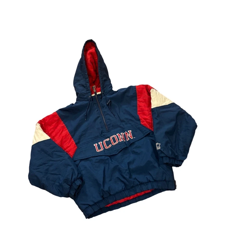 Chaqueta acolchada con capucha vintage años 90 Starter UConn Connecticut Huskies juvenil mediana Foto 3 de 4