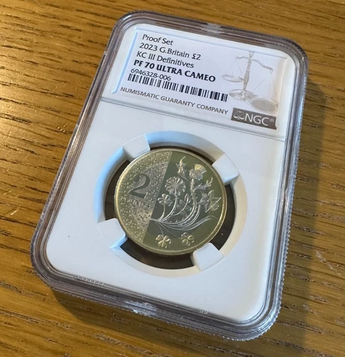 2023 £2 National Flowers NGC PF70 Proof Britain King Charles III Definitive