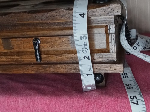 Men's Vtg Valet Jewelry Box Wood Apex Quality Limited Pirates Chains Studded 13" - Picture 16 of 22
