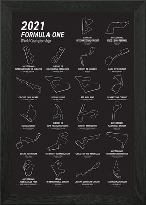 Gerahmtes Wandbild Poster Formel 1 Saison 2021 Leinwanddruck Bild