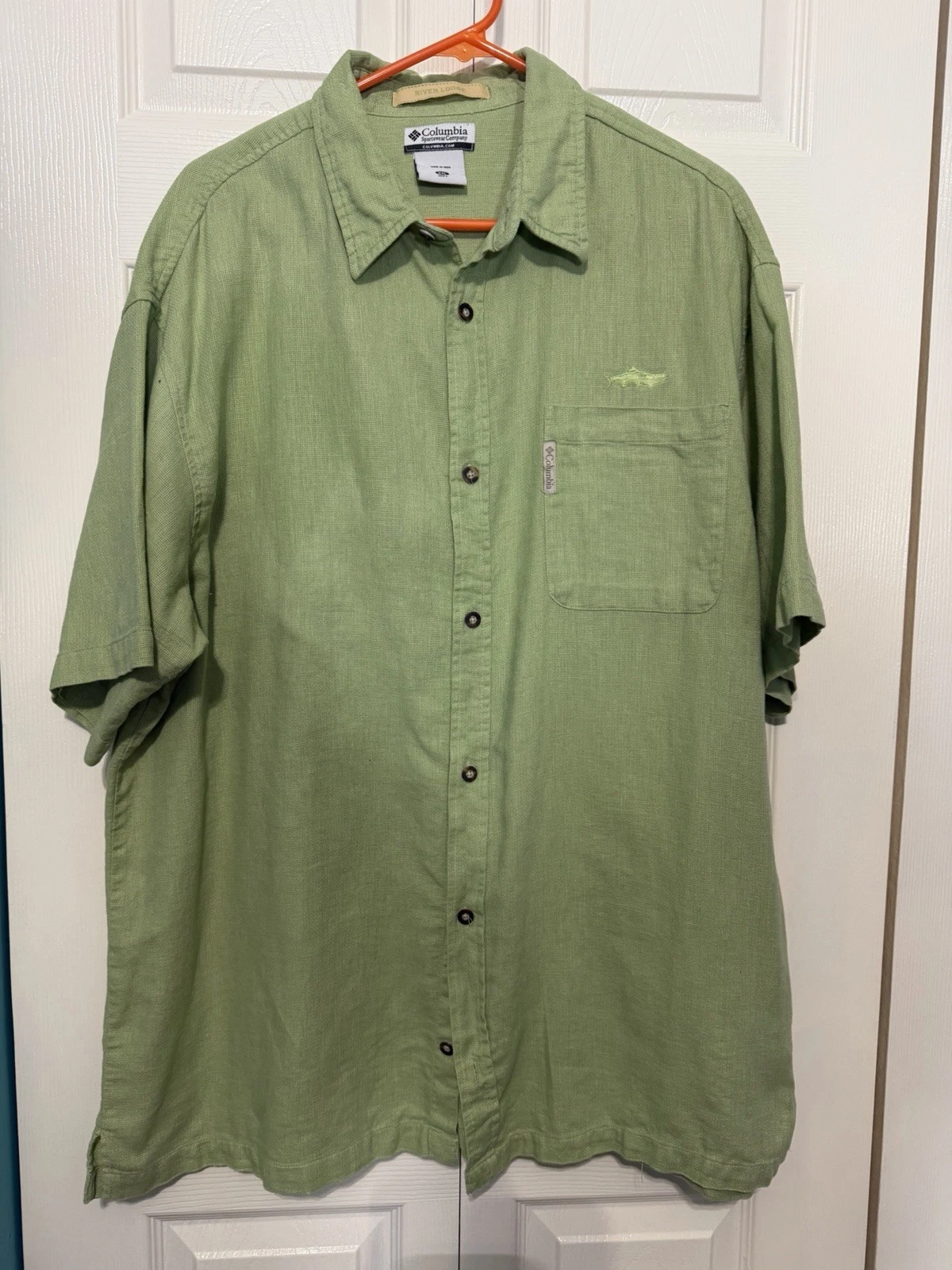 Columbia Men's Short Sleeve 50% Linen Shirt Size XXL