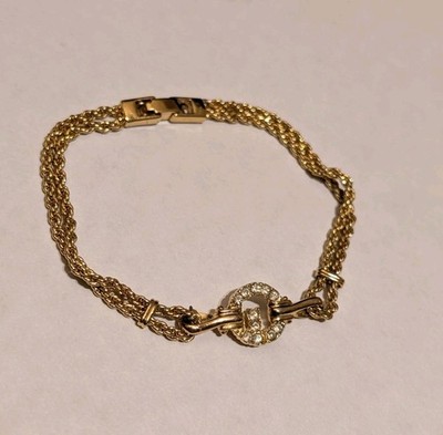 Vintage Givenchy G-Logo Double Chain Gold-Plated Bracelet | eBay