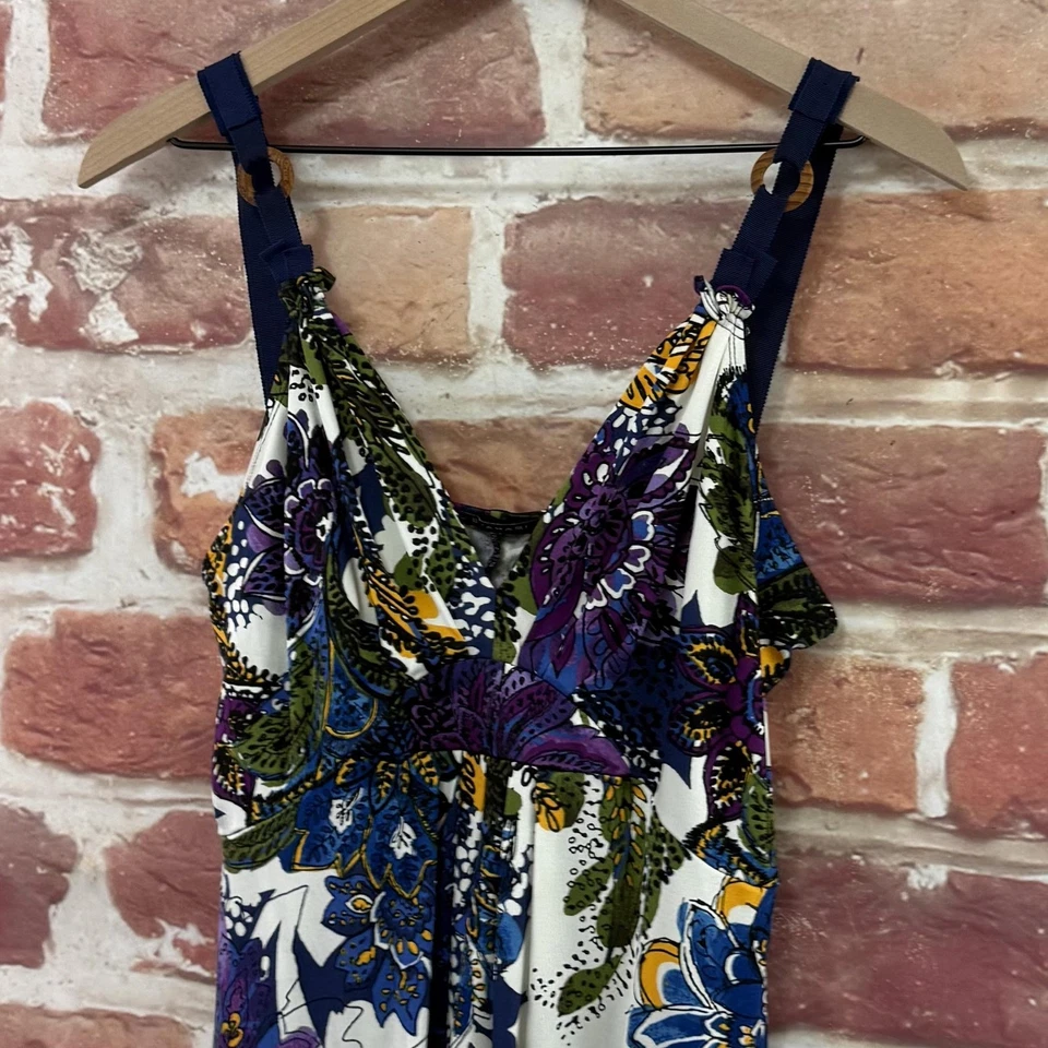 Vestido Elie Tahari Mujer Mediano Multicolor Boho Floral Abstracto Informal Elástico Foto 4 de 4