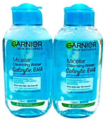 Garnier Micellar Cleansing Water Salicylic BHA For Acne Prone Skin 125ml 2  Blue | eBay