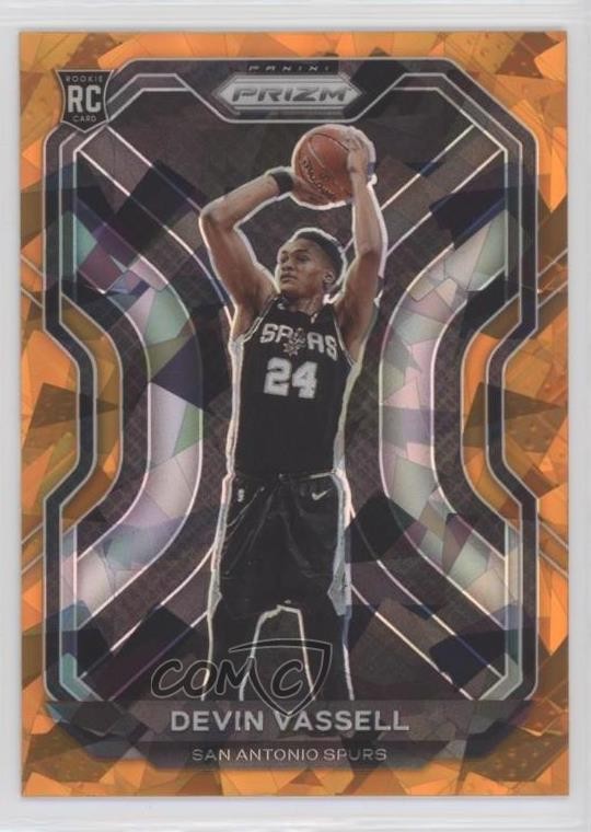 2020-21 Panini Prizm Orange Ice Prizm Devin Vassell #252 Rookie RC