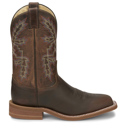 Justin Boots Bender 11Inch Square Toe Cowboy Mens Brown BR5348